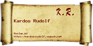 Kardos Rudolf névjegykártya